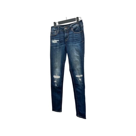FIDELTY JEANS BLACK AND BLUE DENIM DISTRESSED JEAN - Picture 4 of 6